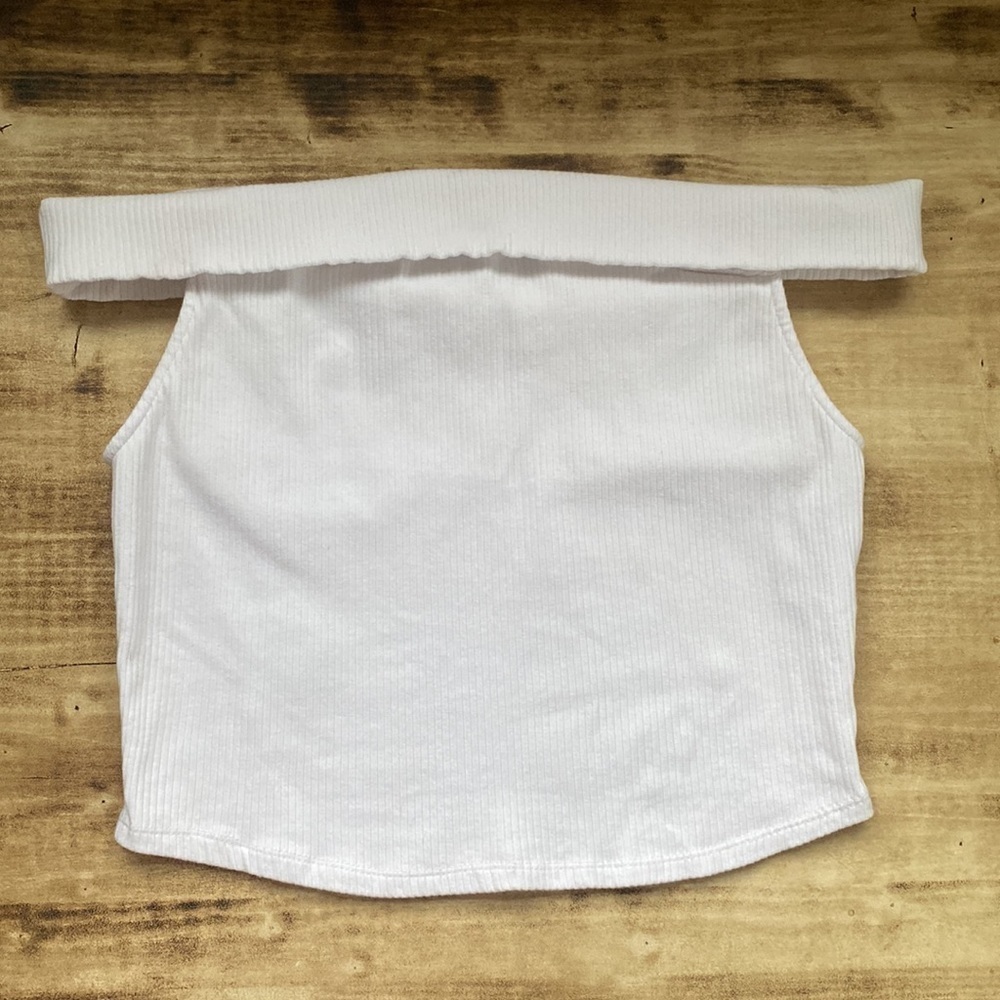Zara Ribbed Off the Shoulder Cropped Top - Picture 3 of 5